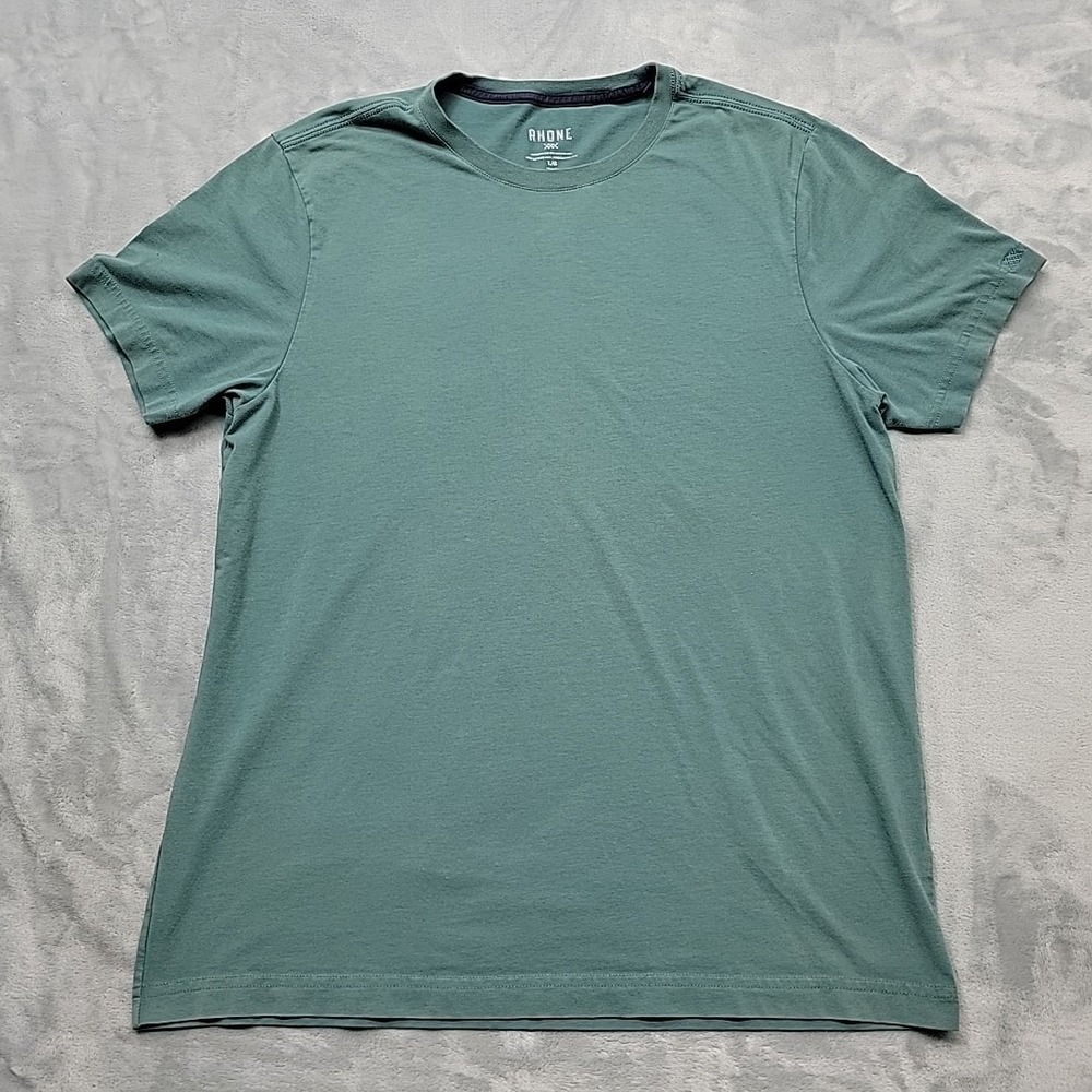 Rhone Shirt Mens Large Green Element Tee Short Sleeve Athletic Gym Training
